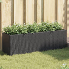 Plantenbakken poly rattan 2 st 105x30x32 cm zwart