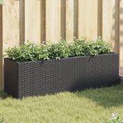 Plantenbakken poly rattan 2 st 105x30x32 cm zwart