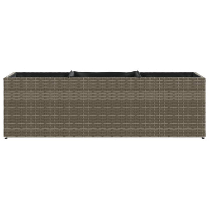 Plantenbakken met 3 potten 2 st 105x30x32 cm poly rattan grijs