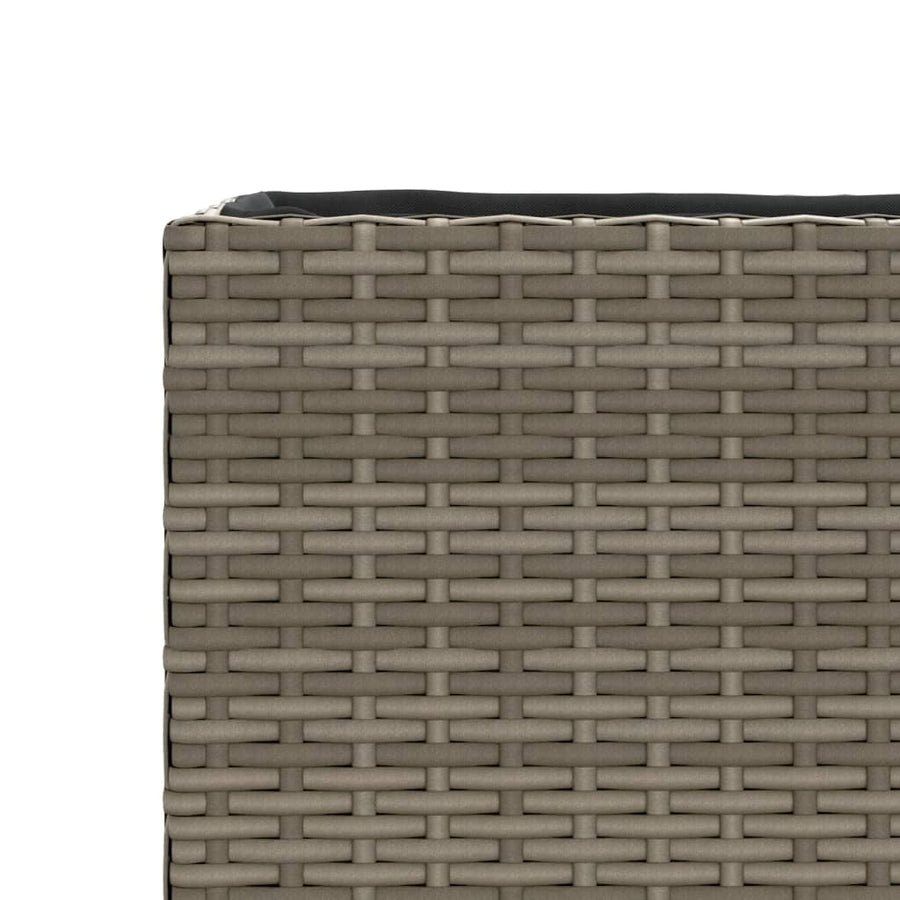 Plantenbakken met 3 potten 2 st 105x30x32 cm poly rattan grijs