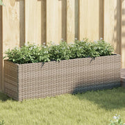 Plantenbakken 2 stuks 105x30x32 cm poly rattan grijs