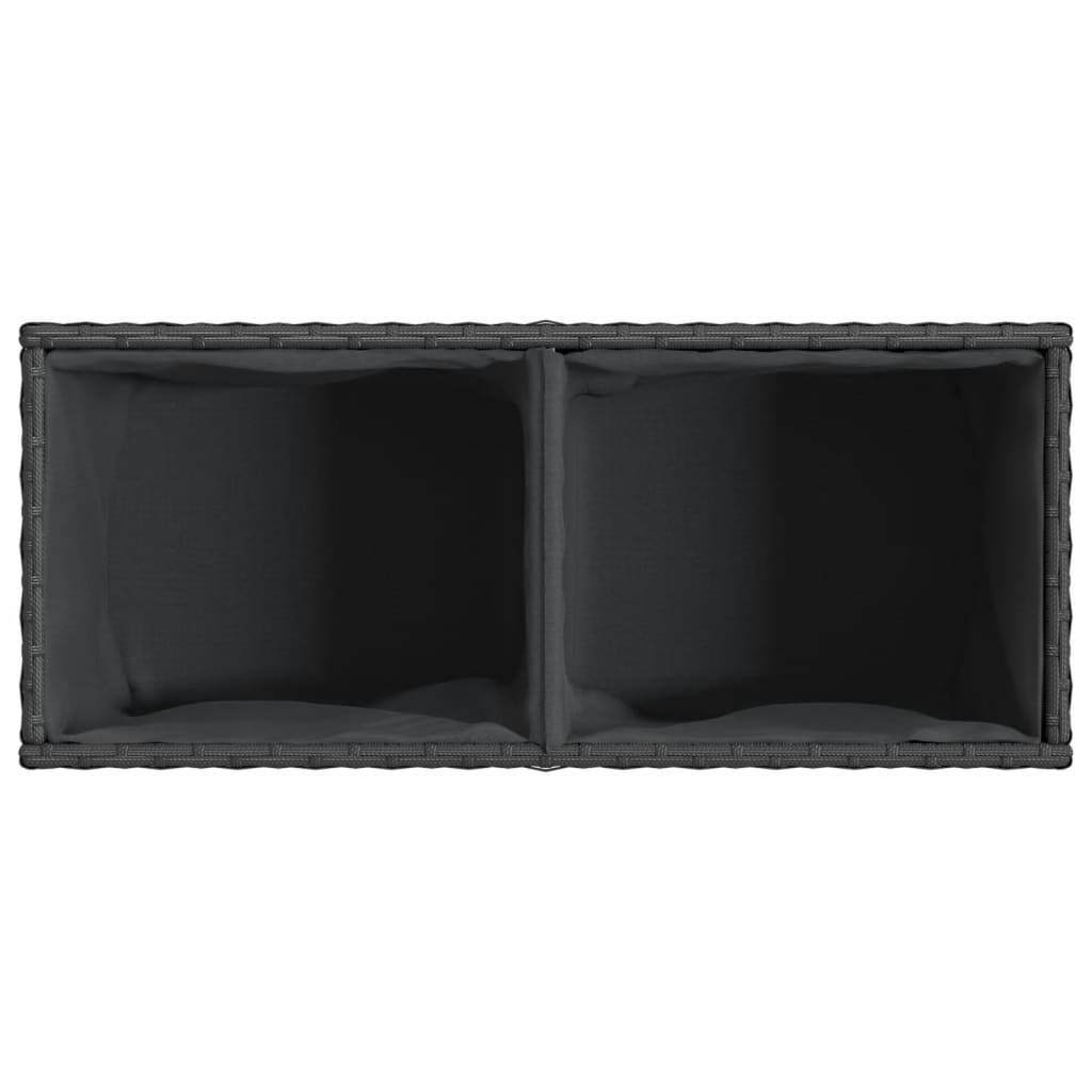 Plantenbakken met 2 potten 2 st 72x30x32 cm poly rattan zwart