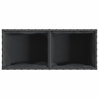 Plantenbakken met 2 potten 2 st 72x30x32 cm poly rattan zwart