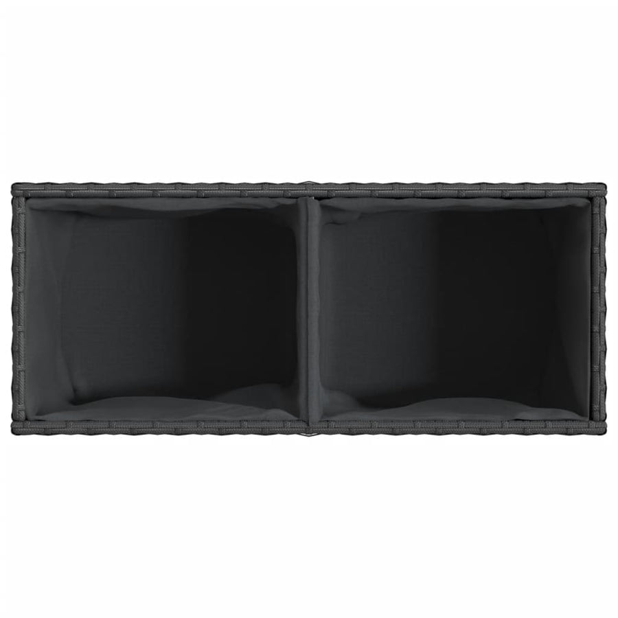 Plantenbakken met 2 potten 2 st 72x30x32 cm poly rattan zwart