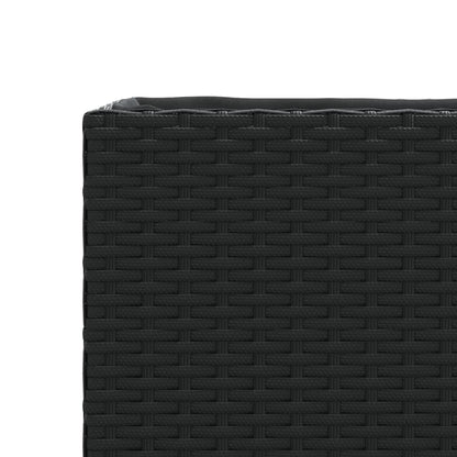 Plantenbakken met 2 potten 2 st 72x30x32 cm poly rattan zwart