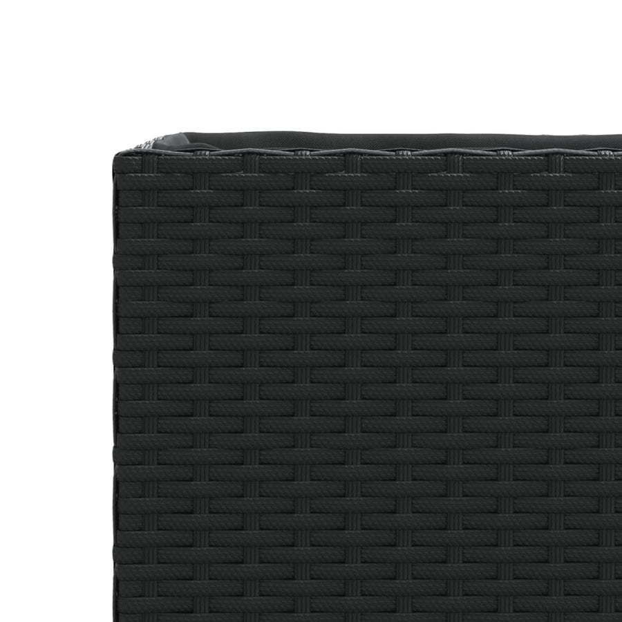 Plantenbakken met 2 potten 2 st 72x30x32 cm poly rattan zwart