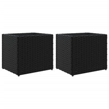 Plantenbakken 2 st 36x30x32 cm poly rattan zwart