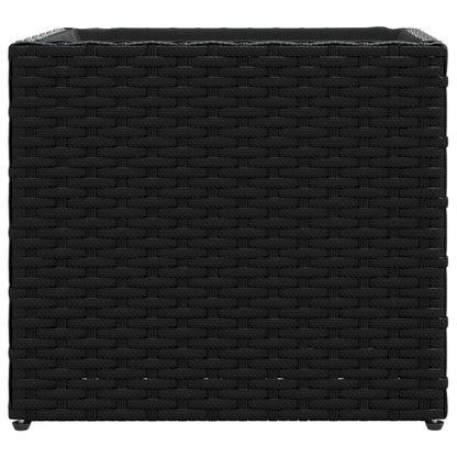 Plantenbakken 2 st 36x30x32 cm poly rattan zwart