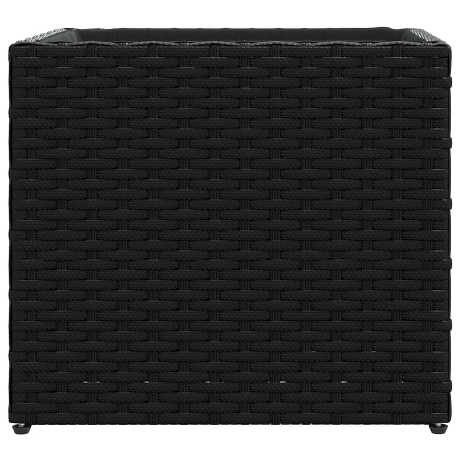 Plantenbakken 2 st 36x30x32 cm poly rattan zwart