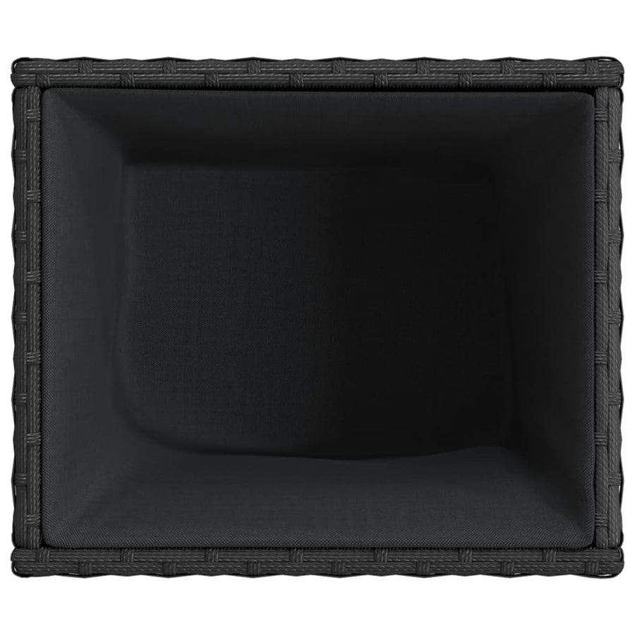 Plantenbakken 2 st 36x30x32 cm poly rattan zwart