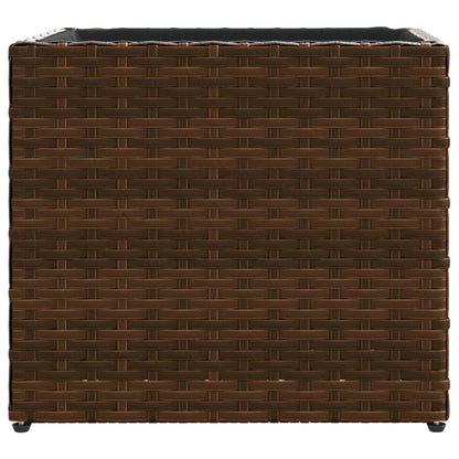 Plantenbakken 2 st 36x30x32 cm poly rattan bruin