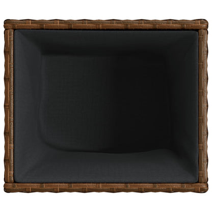 Plantenbakken 2 st 36x30x32 cm poly rattan bruin