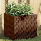 Planters 2 pcs 36x30x32 cm poly rattan brown