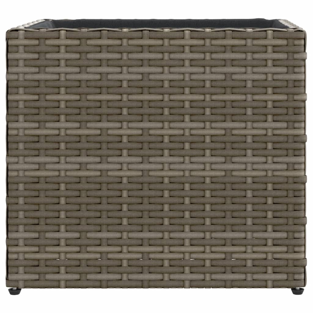 Plantenbakken 2 st 36x30x32 cm poly rattan grijs