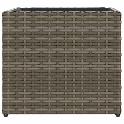 Plantenbakken 2 st 36x30x32 cm poly rattan grijs