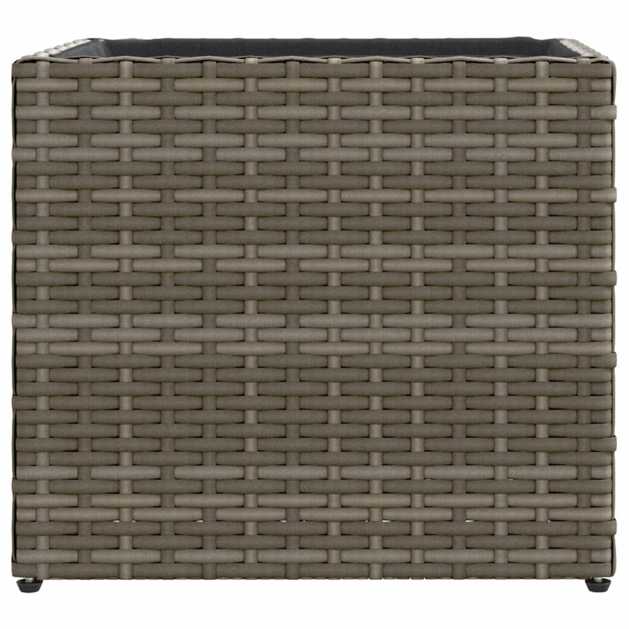Plantenbakken 2 st 36x30x32 cm poly rattan grijs