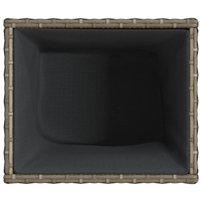 Plantenbakken 2 st 36x30x32 cm poly rattan grijs