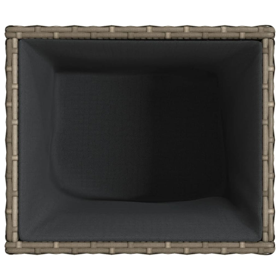 Plantenbakken 2 st 36x30x32 cm poly rattan grijs