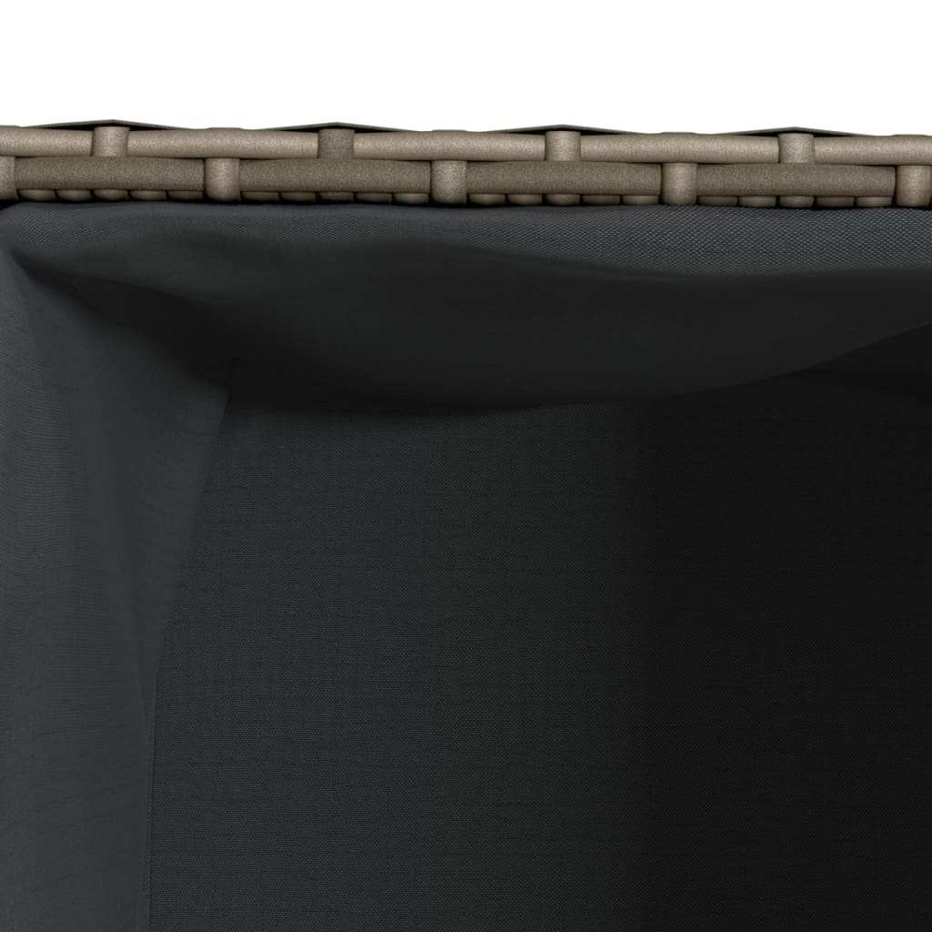 Plantenbakken 2 st 36x30x32 cm poly rattan grijs