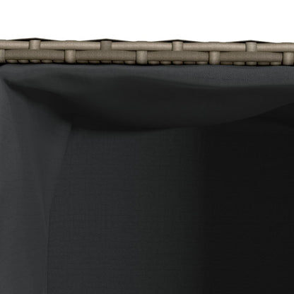 Plantenbakken 2 st 36x30x32 cm poly rattan grijs