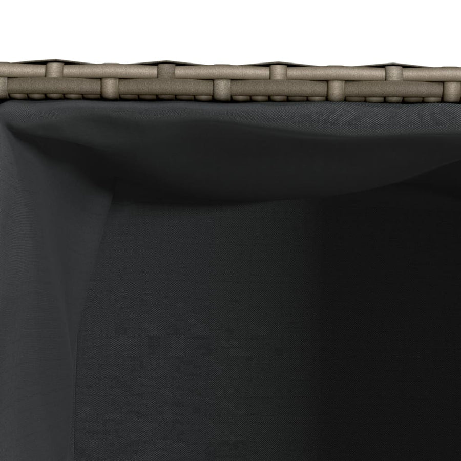 Plantenbakken 2 st 36x30x32 cm poly rattan grijs