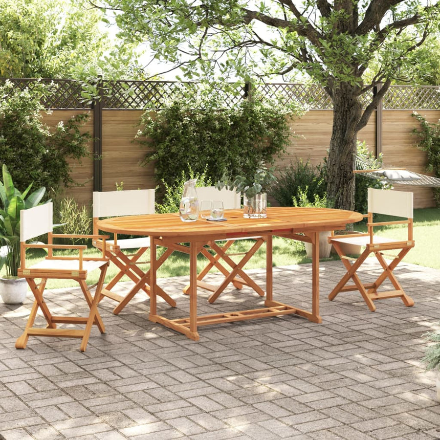 Tuinstoelen Inklapbaar Stof Wit 4