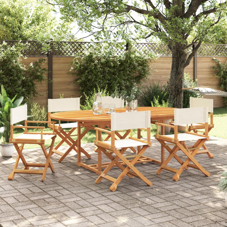 Tuinstoelen Inklapbaar Stof Wit 6