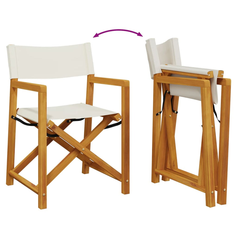 Tuinstoelen Inklapbaar Stof Wit 4