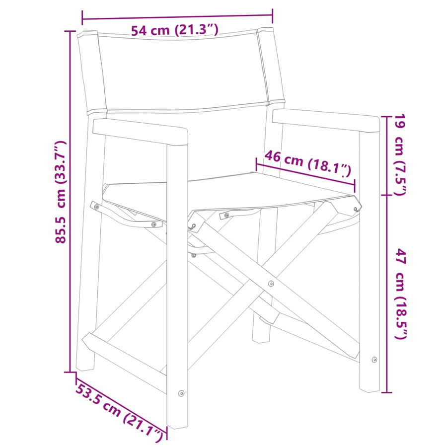 Tuinstoelen Inklapbaar Stof Wit 4