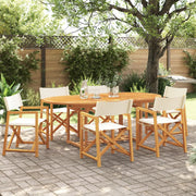 Tuinstoelen inklapbaar stof crème set van 6