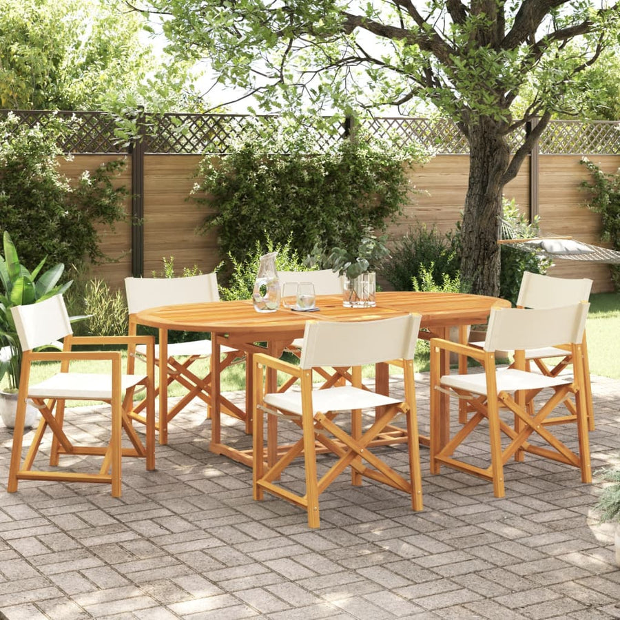 Tuinstoelen Inklapbaar Stof Wit 6