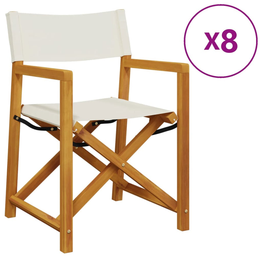Tuinstoelen Inklapbaar Stof Wit 8