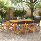 Tuinstoelen 8 stuks inklapbaar stof hout grijs
