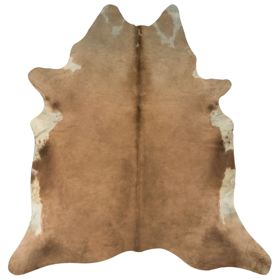 Vloerkleed Echte Koeienhuid 180 x 220 cm Bruin en wit
