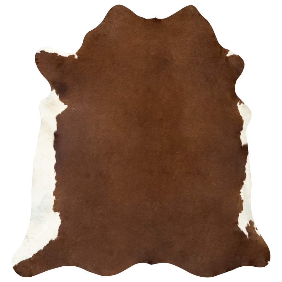 Vloerkleed Echte Koeienhuid 180 x 220 cm Bruin en wit