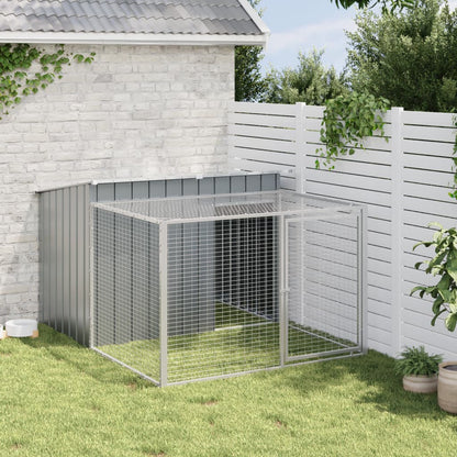 Hondenhok Met Ren 153X194X110 Cm Staal Antracietkleurig