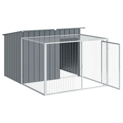 Hondenhok Met Ren 153X194X110 Cm Staal Antracietkleurig