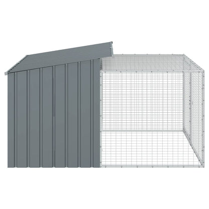 Hondenhok Met Ren 153X194X110 Cm Staal Antracietkleurig
