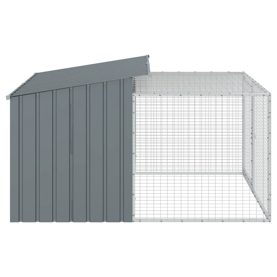 Hondenhok Met Ren 153X194X110 Cm Staal Antracietkleurig