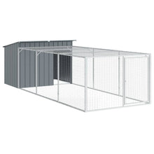 Hondenhok Met Ren 153X396X110 Cm Gegalvaniseerd Staal Antraciet