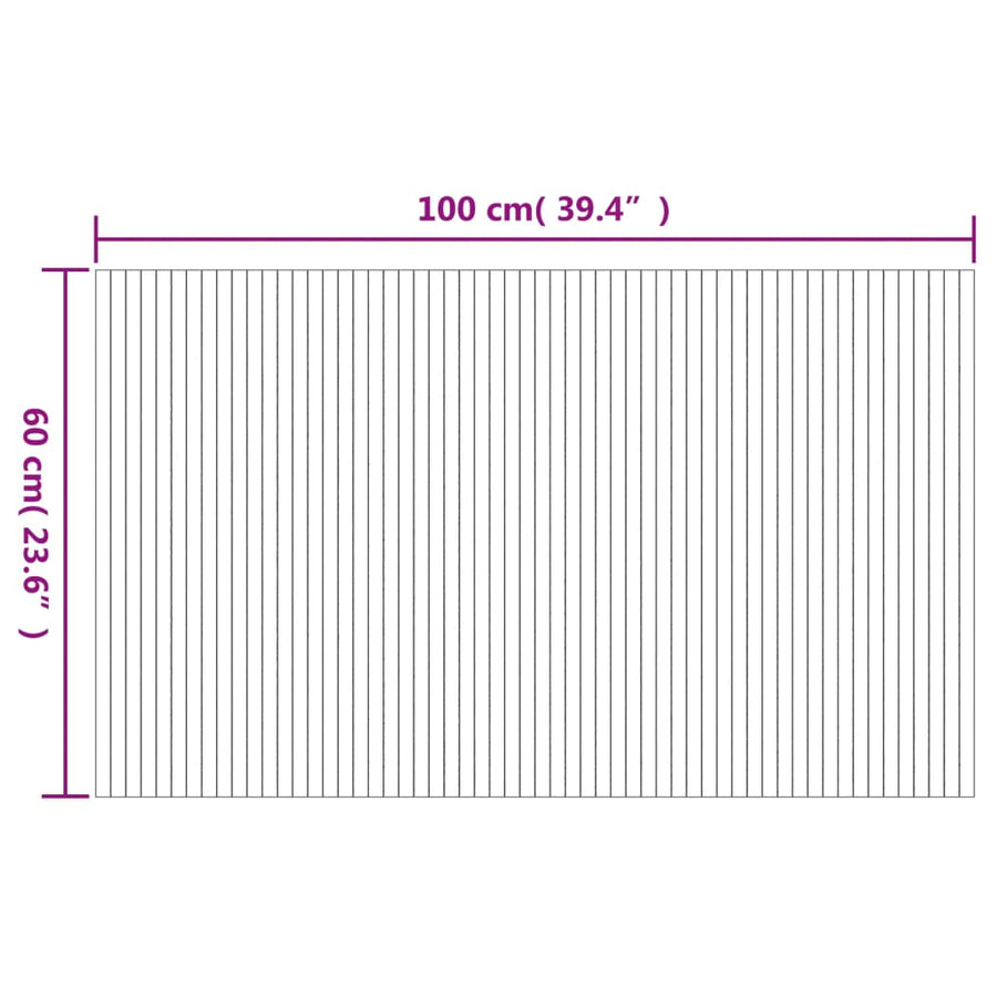 Vloerkleed rechthoekig 60x100 cm bamboe zwart