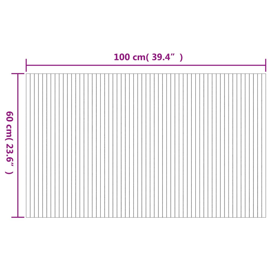 Vloerkleed rechthoekig 60x100 cm bamboe donkerbruin