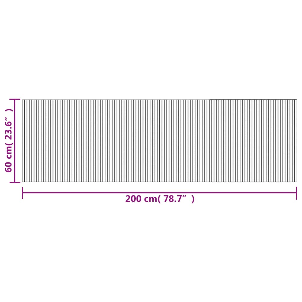 Vloerkleed rechthoekig 60x200 cm bamboe zwart