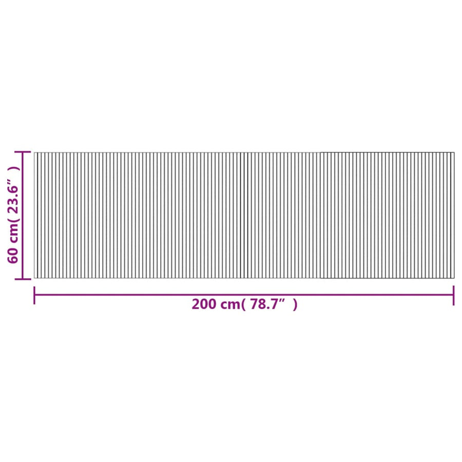 Vloerkleed rechthoekig 60x200 cm bamboe zwart