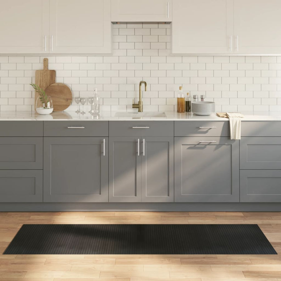 Vloerkleed rechthoekig 60x200 cm bamboe zwart