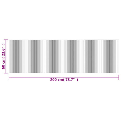 Vloerkleed rechthoekig 60x200 cm bamboe grijs