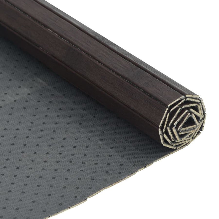 Vloerkleed rechthoekig 60x200 cm bamboe donkerbruin