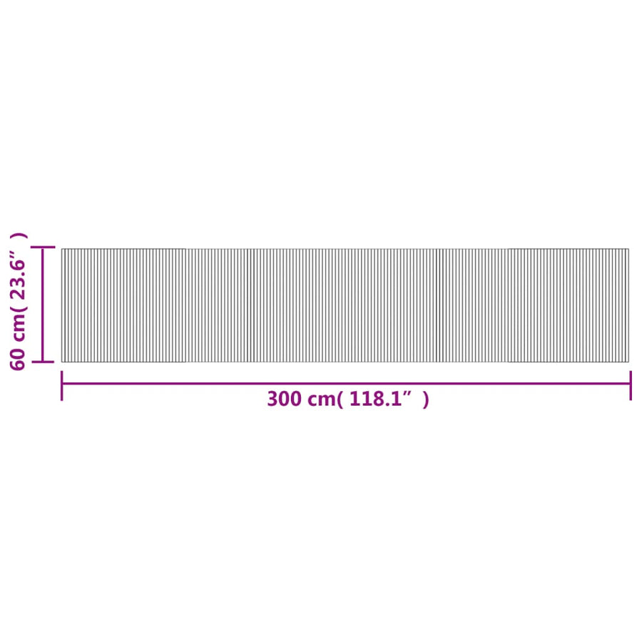 Vloerkleed rechthoekig 60x300 cm bamboe bruin