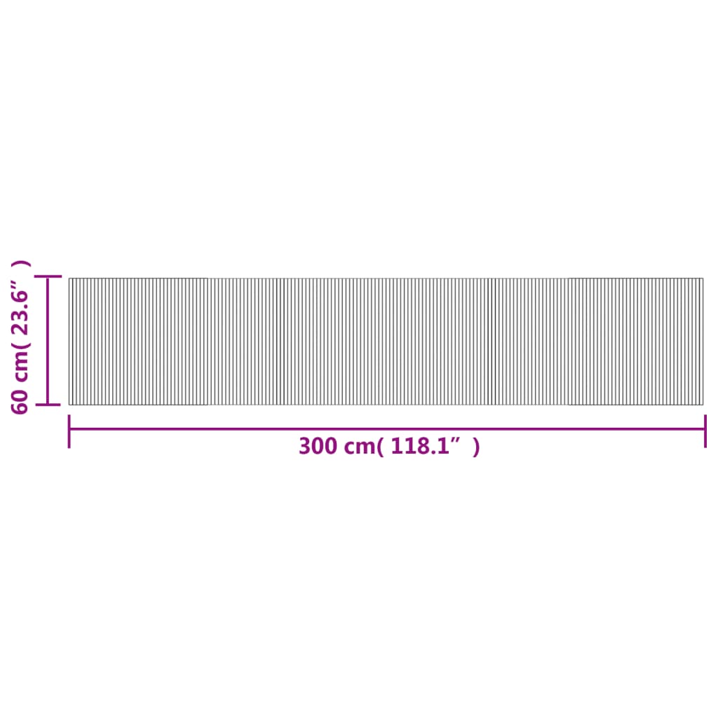 Vloerkleed rechthoekig 60x300 cm bamboe grijs