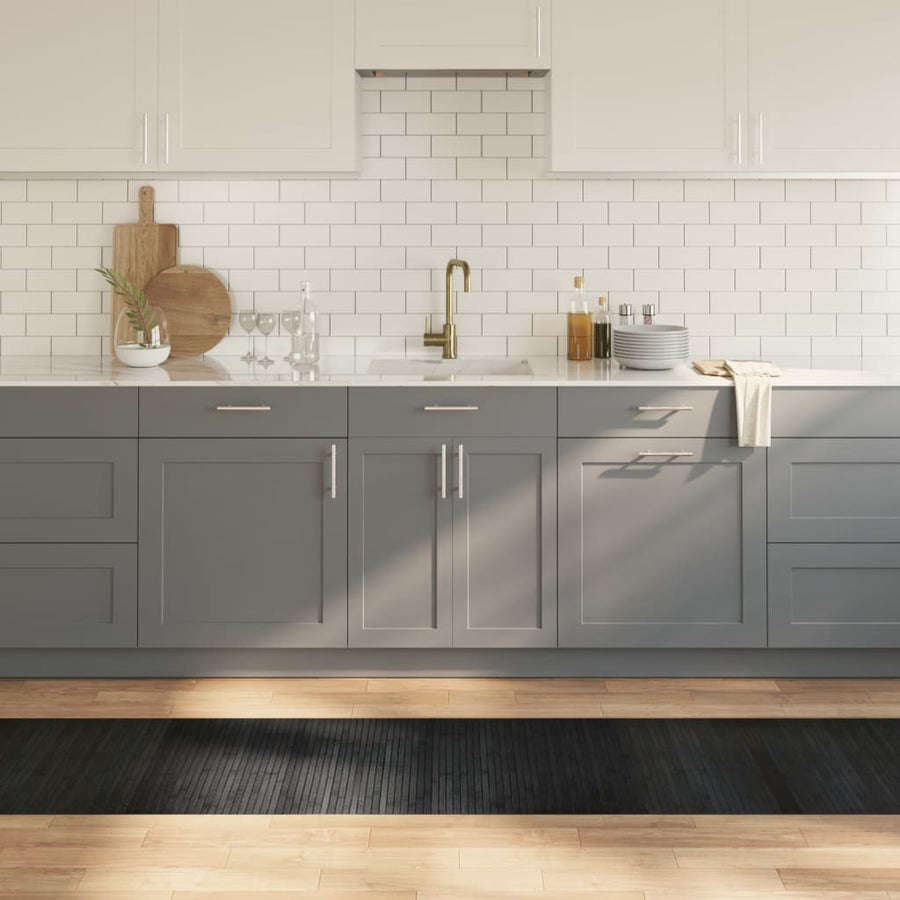 Vloerkleed rechthoekig 60x300 cm bamboe grijs